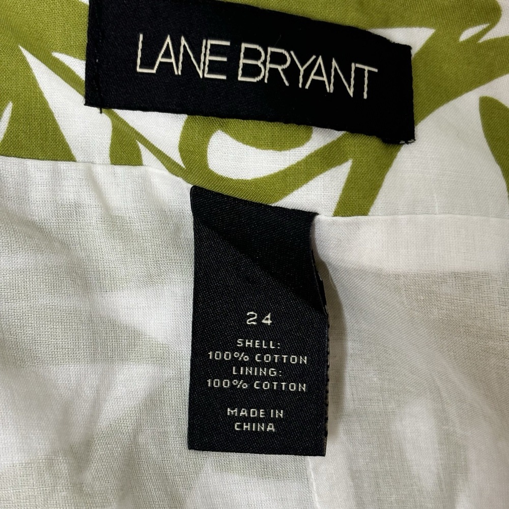 Lane Bryant Skirt Women 24 Green Tropical Wrap Floral A-Line Mini Vacation - Picture 7 of 8